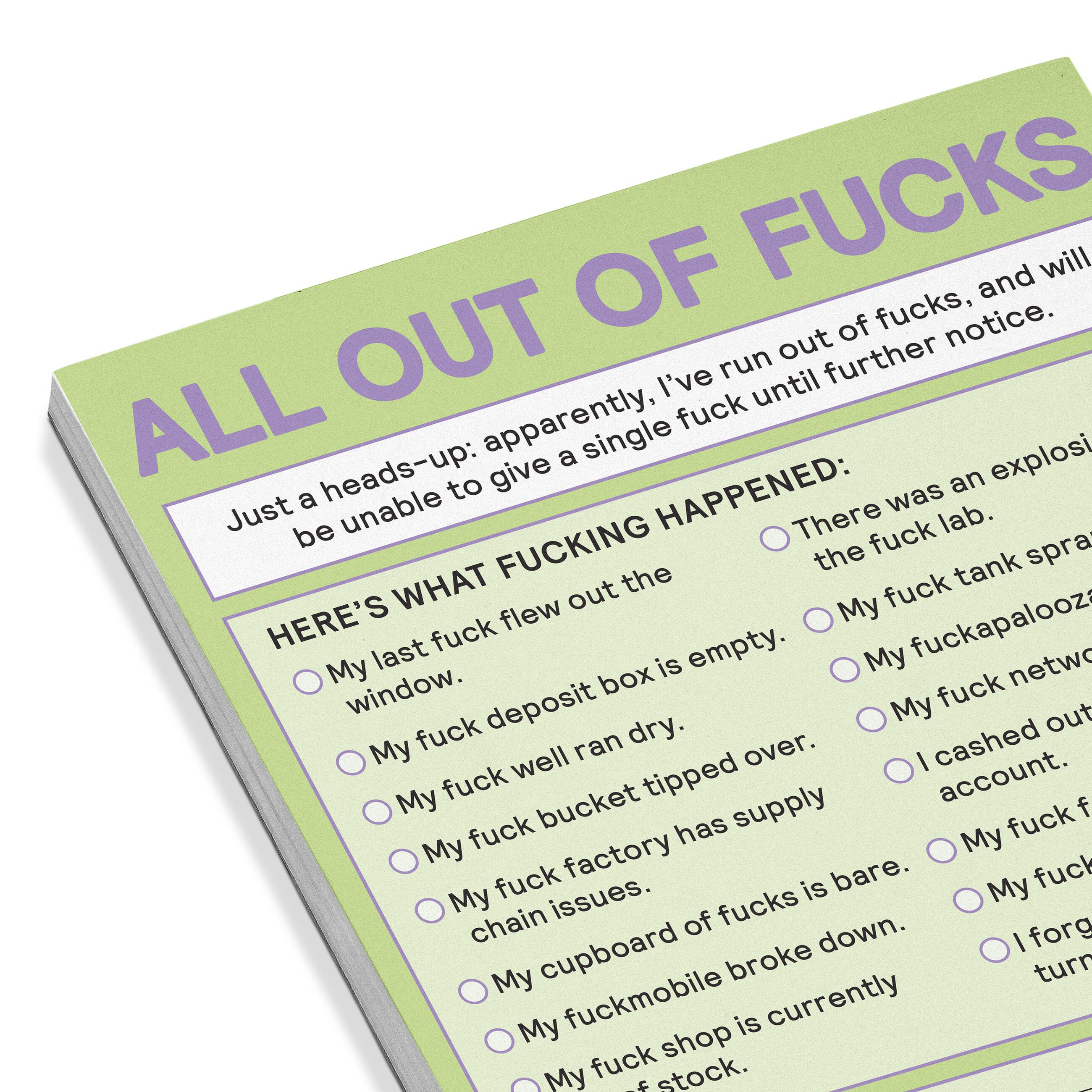 All Out of Fucks Nifty Note - Image 3