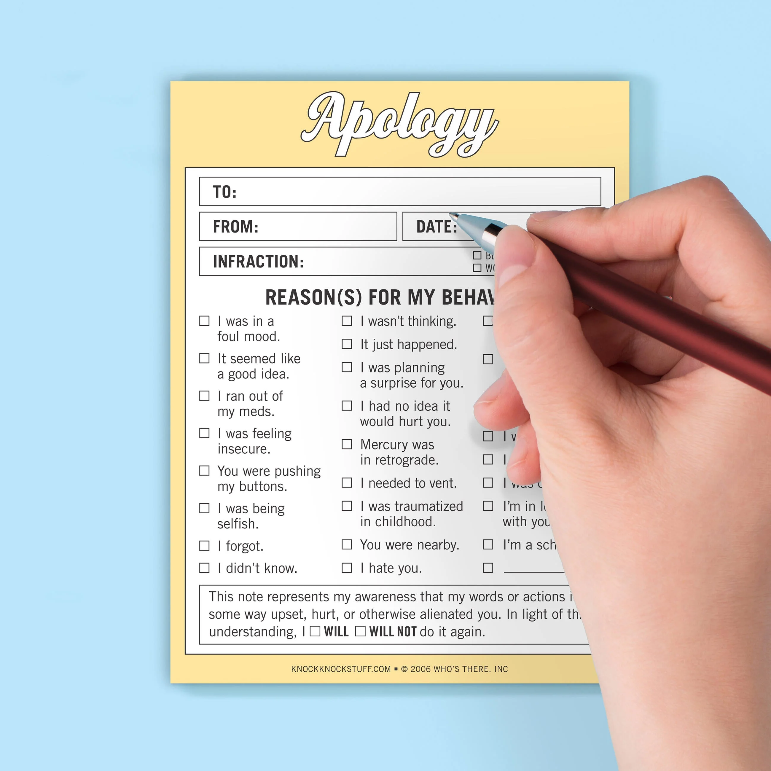 Apology Nifty Note Pad - Image 5