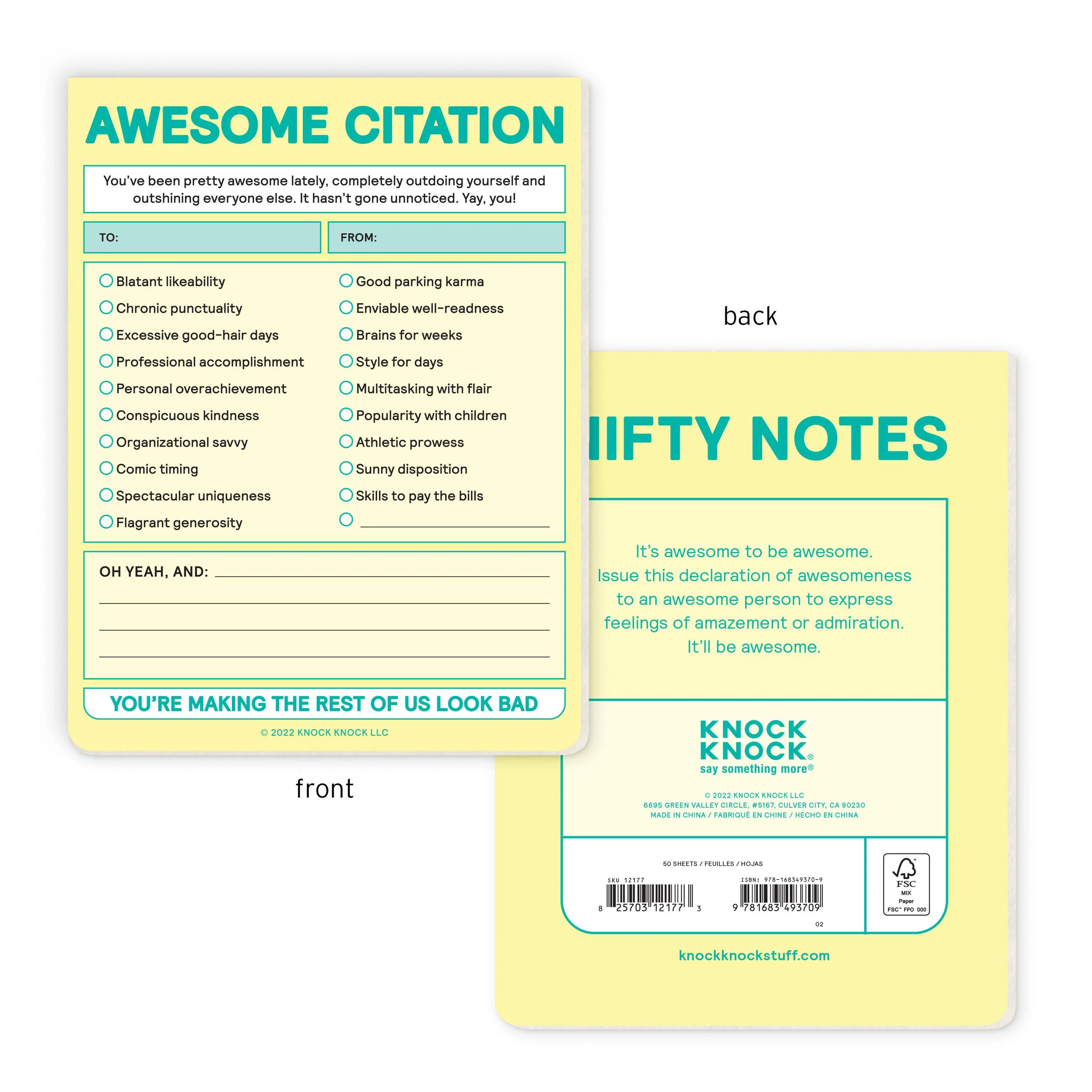 Awesome Citation Nifty Note Pad (Pastel Version) - Image 2