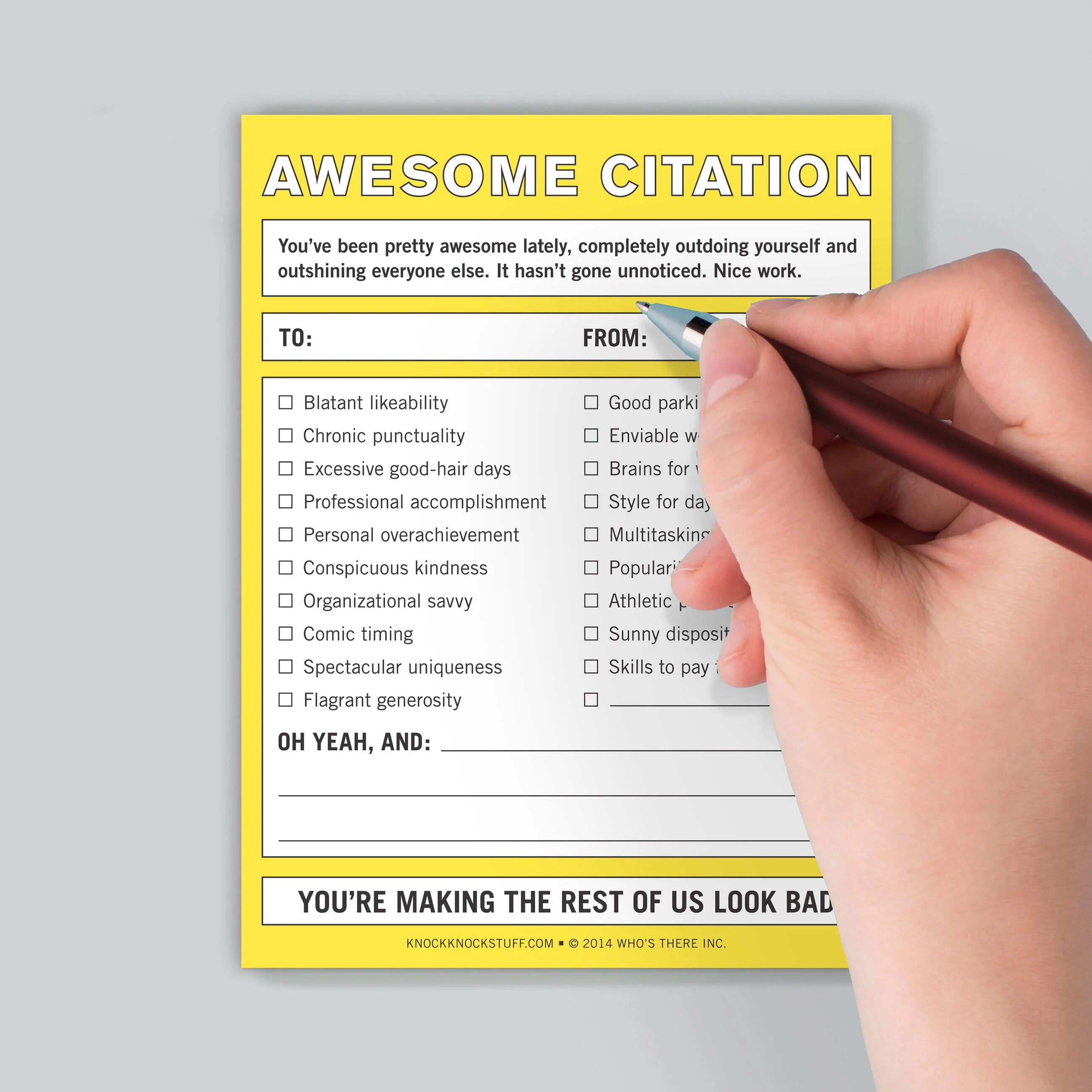 Awesome Citation Nifty Note Pad (Yellow) - Image 5