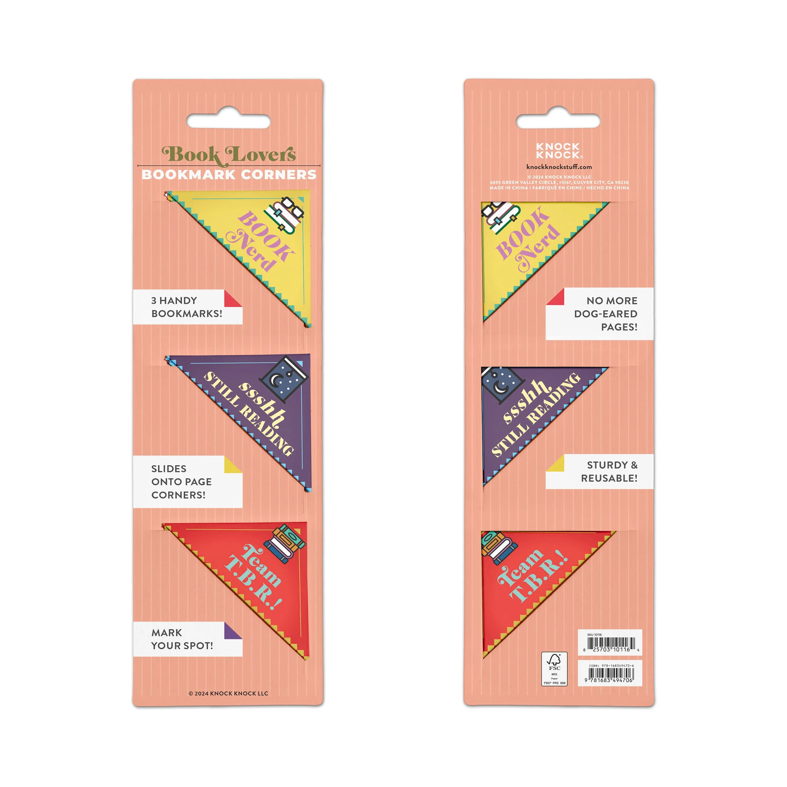 Book Lovers Bookmark Corners, Set of 3 Unique Cardstock Bookmarks - Image 3