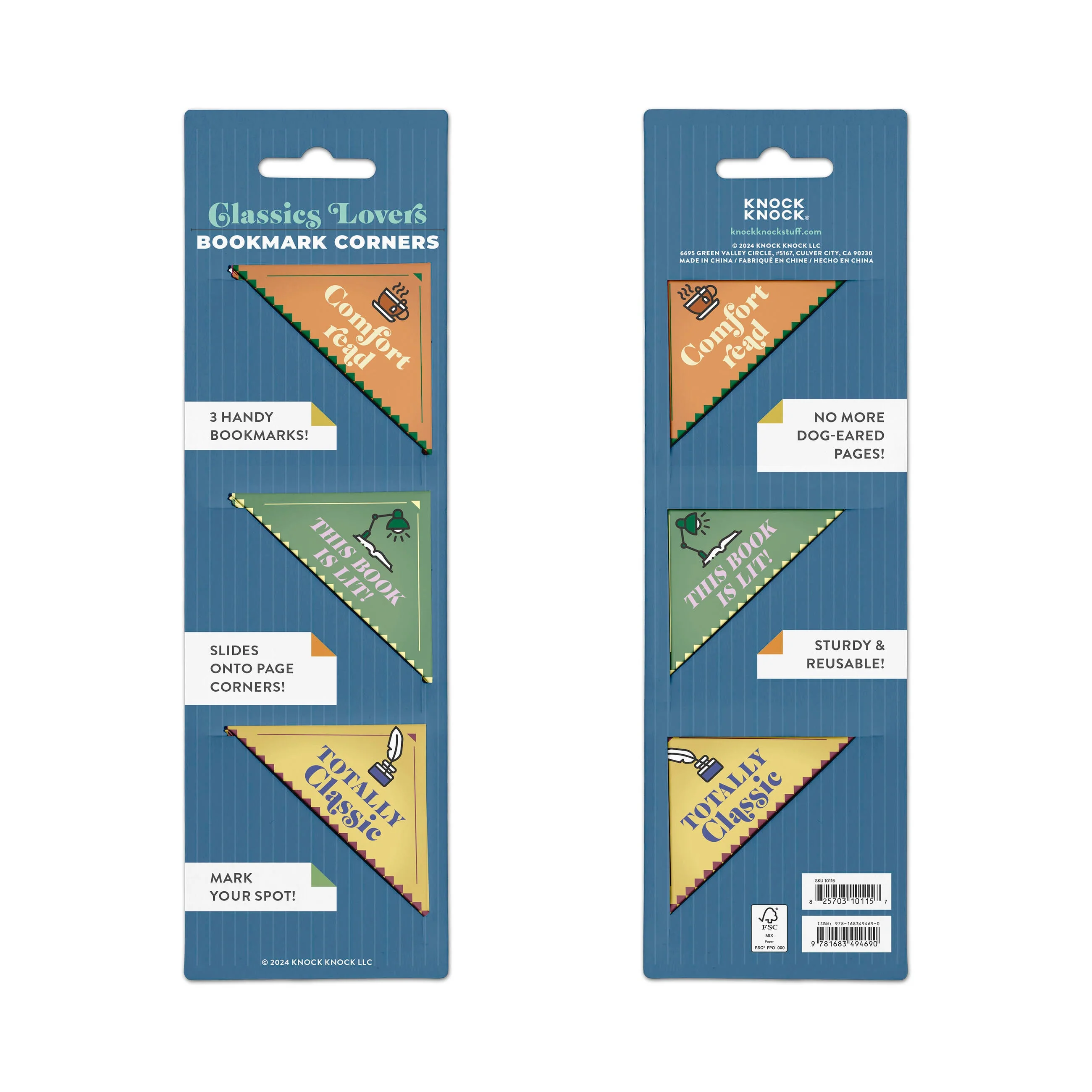 Classics Lovers Bookmark Corners, Set of 3 Unique Cardstock Bookmarks - Image 3