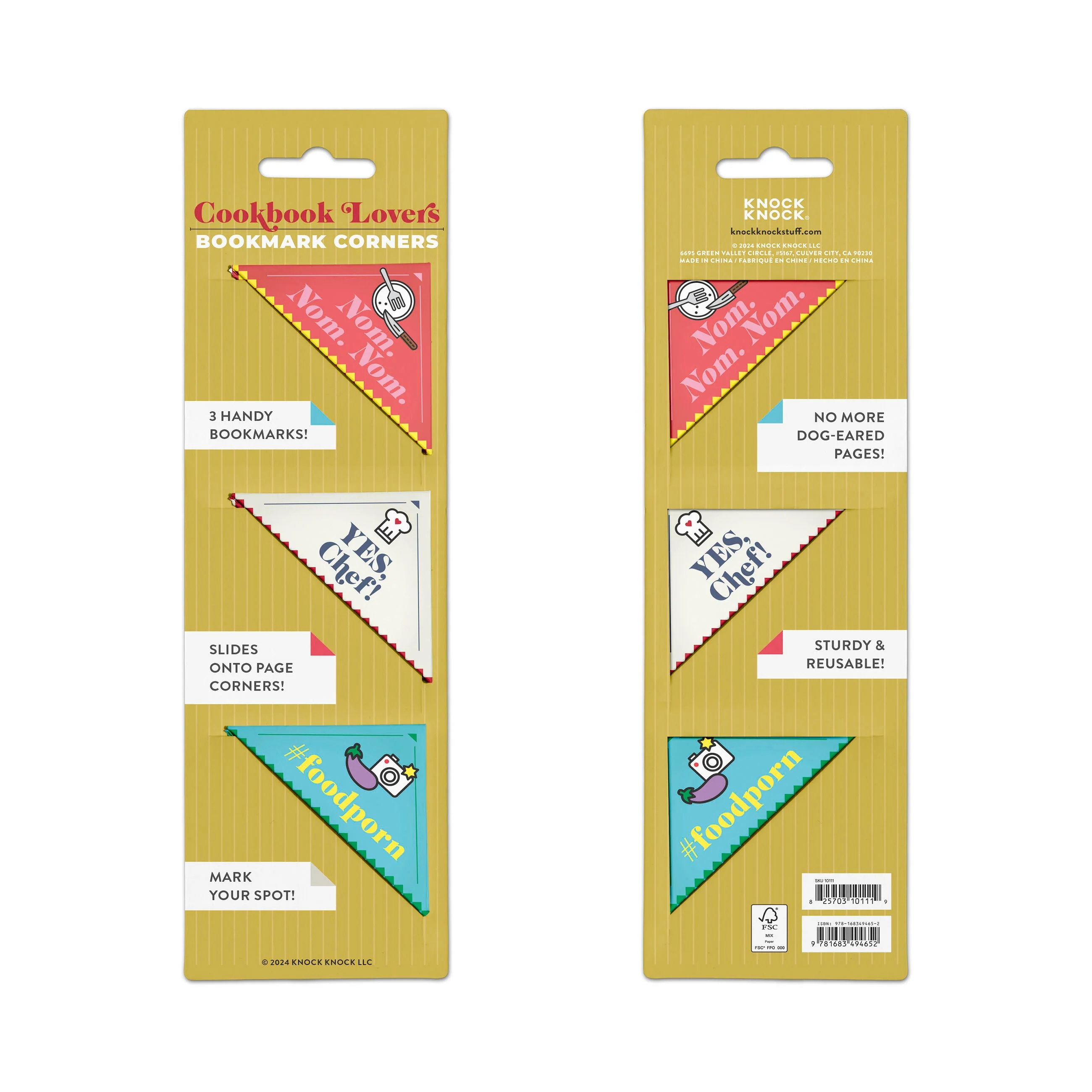 Cookbook Lovers Bookmark Corners, Set of 3 Unique Cardstock Bookmarks - Image 3
