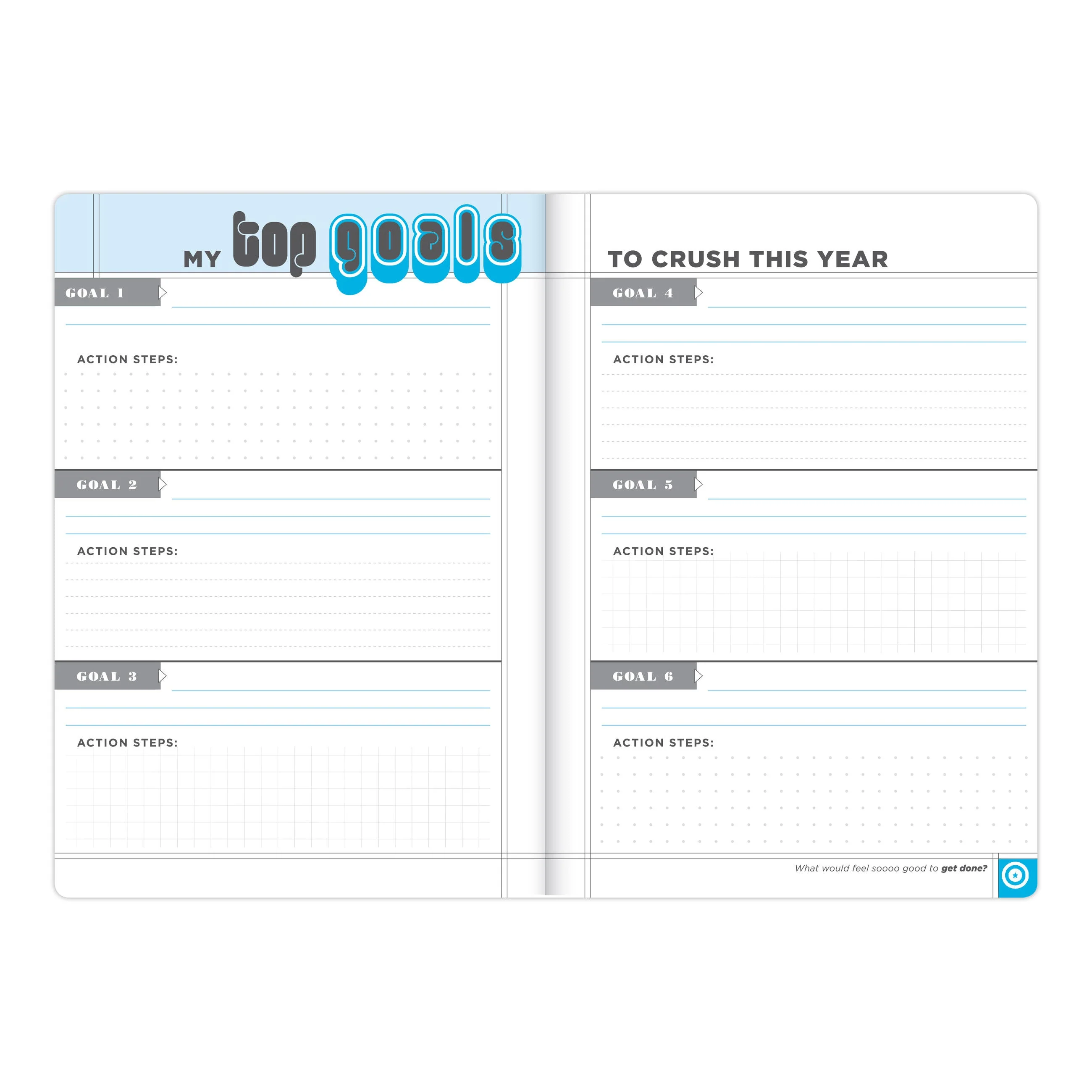 Crush Those Goals Undated Planner and Weekly Agenda Notebook - Image 4
