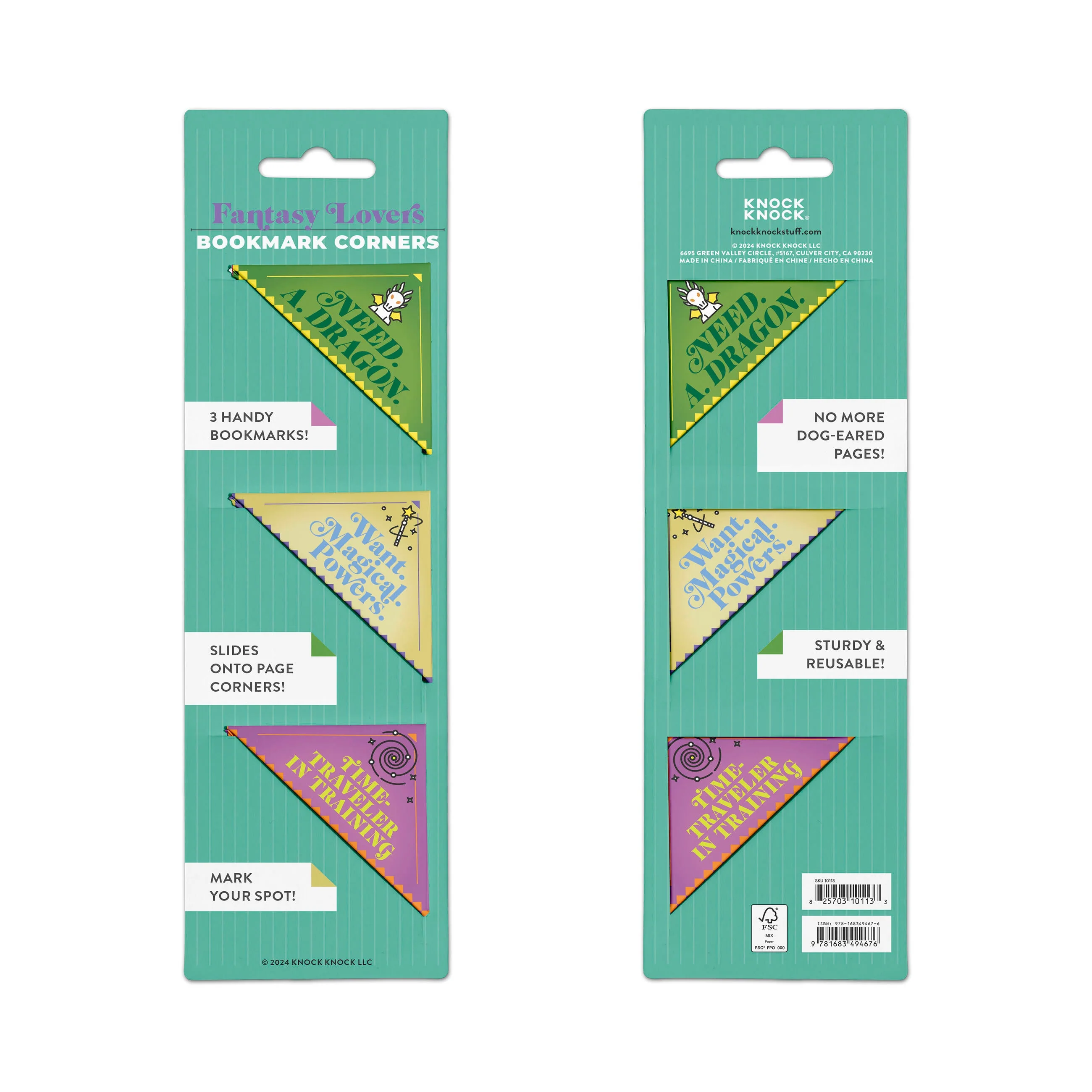 Fantasy Lovers Bookmark Corners, Set of 3 Unique Cardstock Bookmarks - Image 3