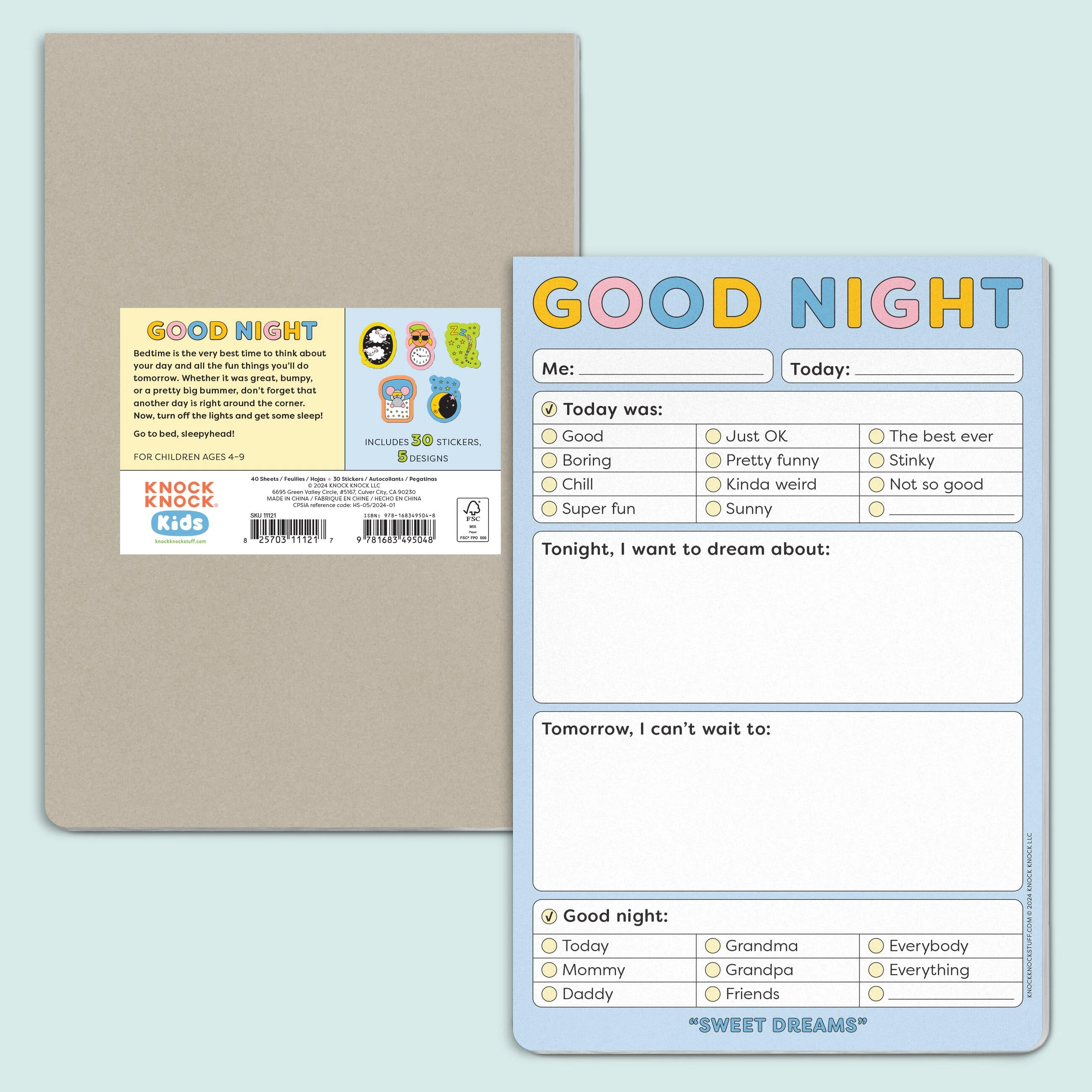 Good Night Playtime Pad with Sticker Sheet - Image 2
