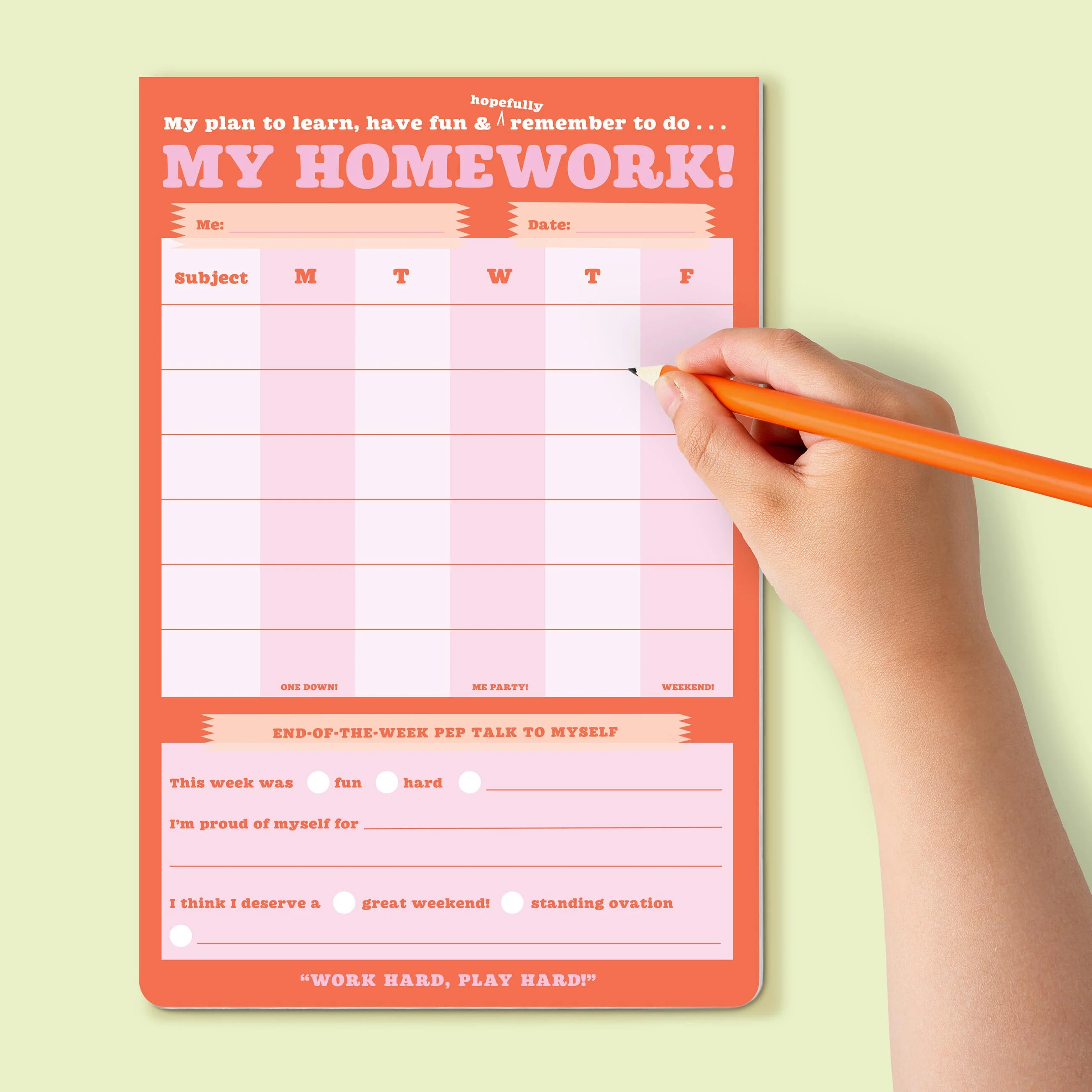 My Homework Weekly Tracker Pad Can-Do Pad with Sticker Sheet - Image 4