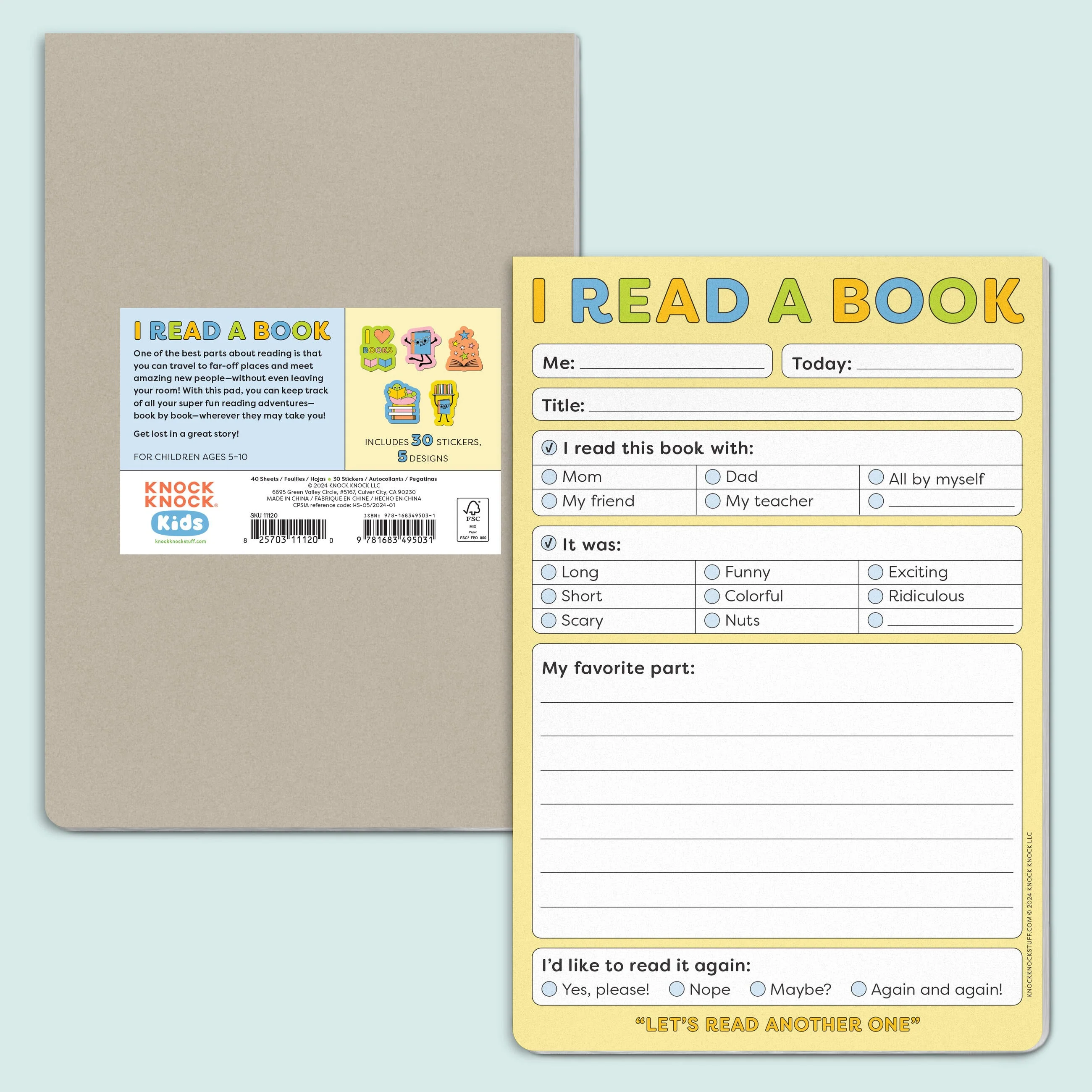 I Read a Book Playtime Pad with Sticker Sheet - Image 2