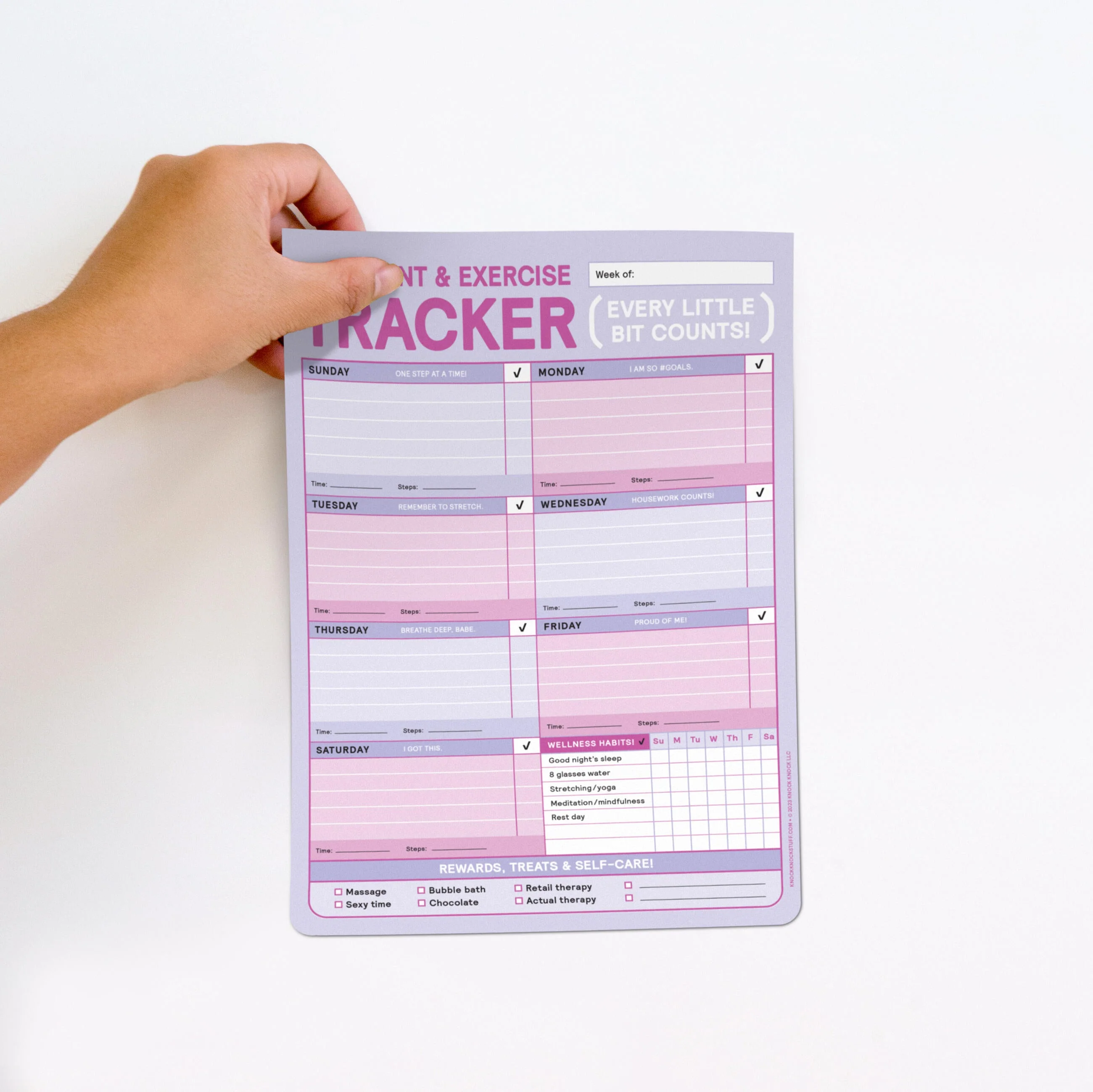 Movement & Exercise Tracker Big & Sticky Notepad - Sticky Fitness Tracker Pad (40 Sheets, 9.75 x 7-inches) - Image 4