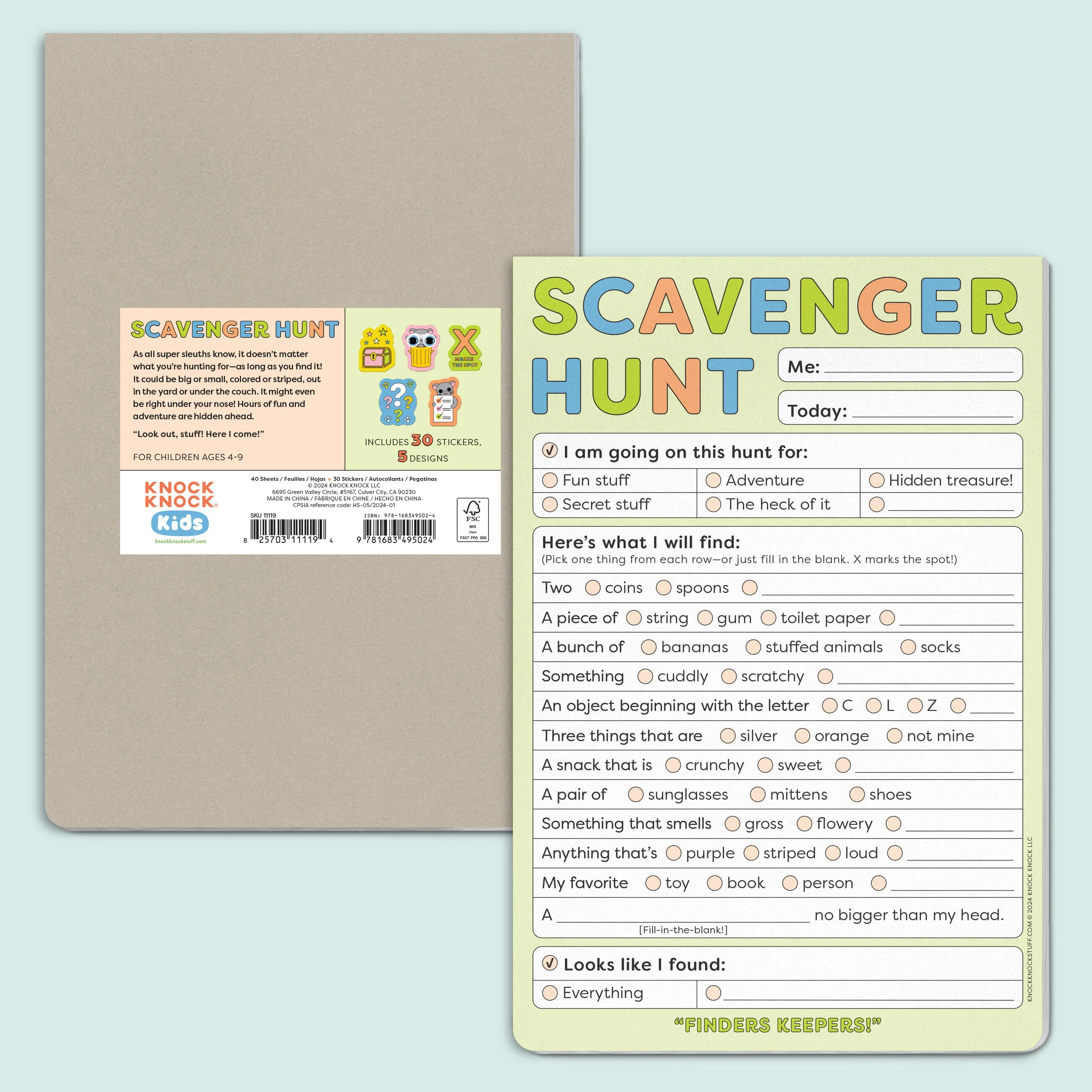 Scavenger Hunt Playtime Pad with Sticker Sheet - Image 2