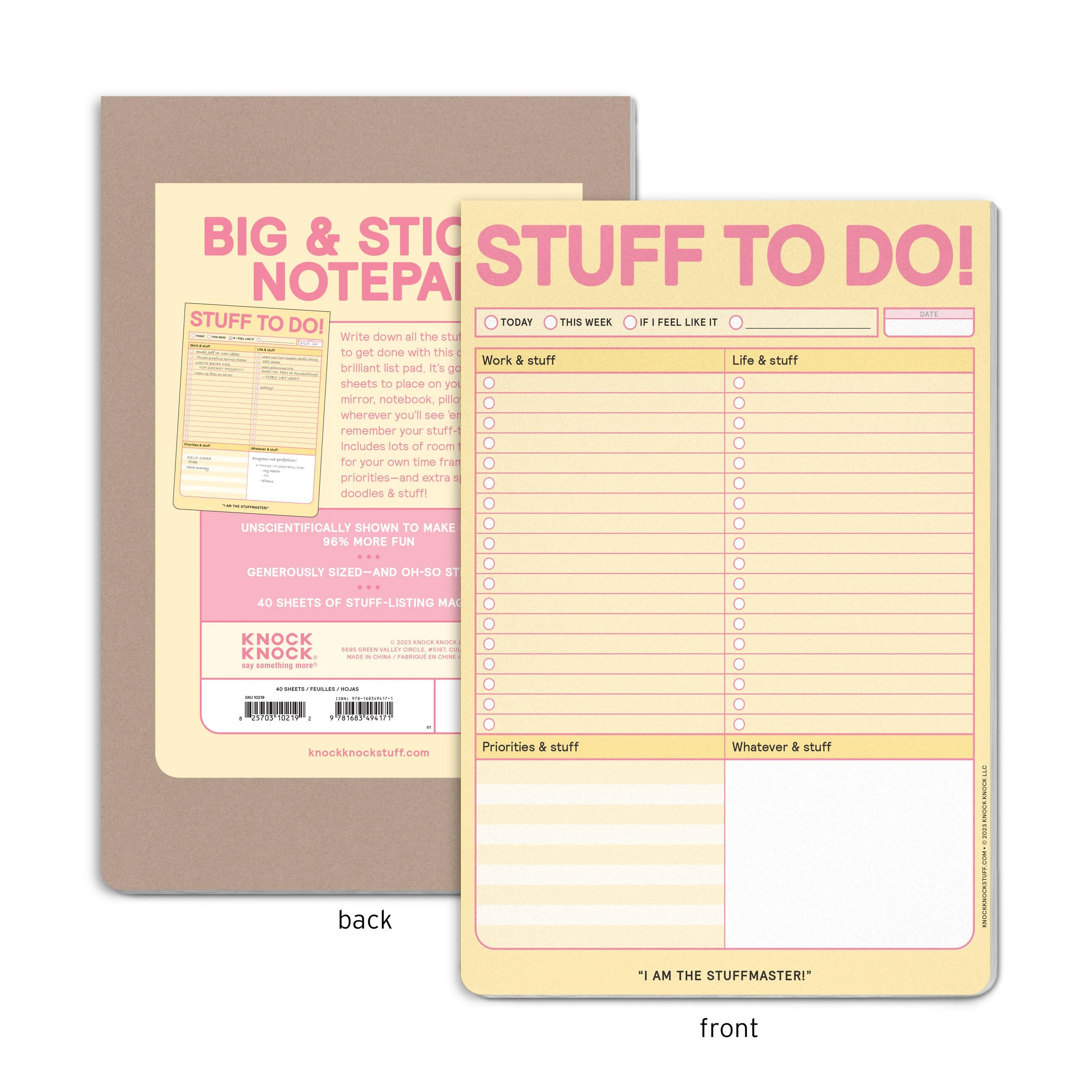 Stuff To Do! Big & Sticky Notepad - Sticky To-Do List Pad (40 Sheets, 9.75 x 7-inches) - Image 2