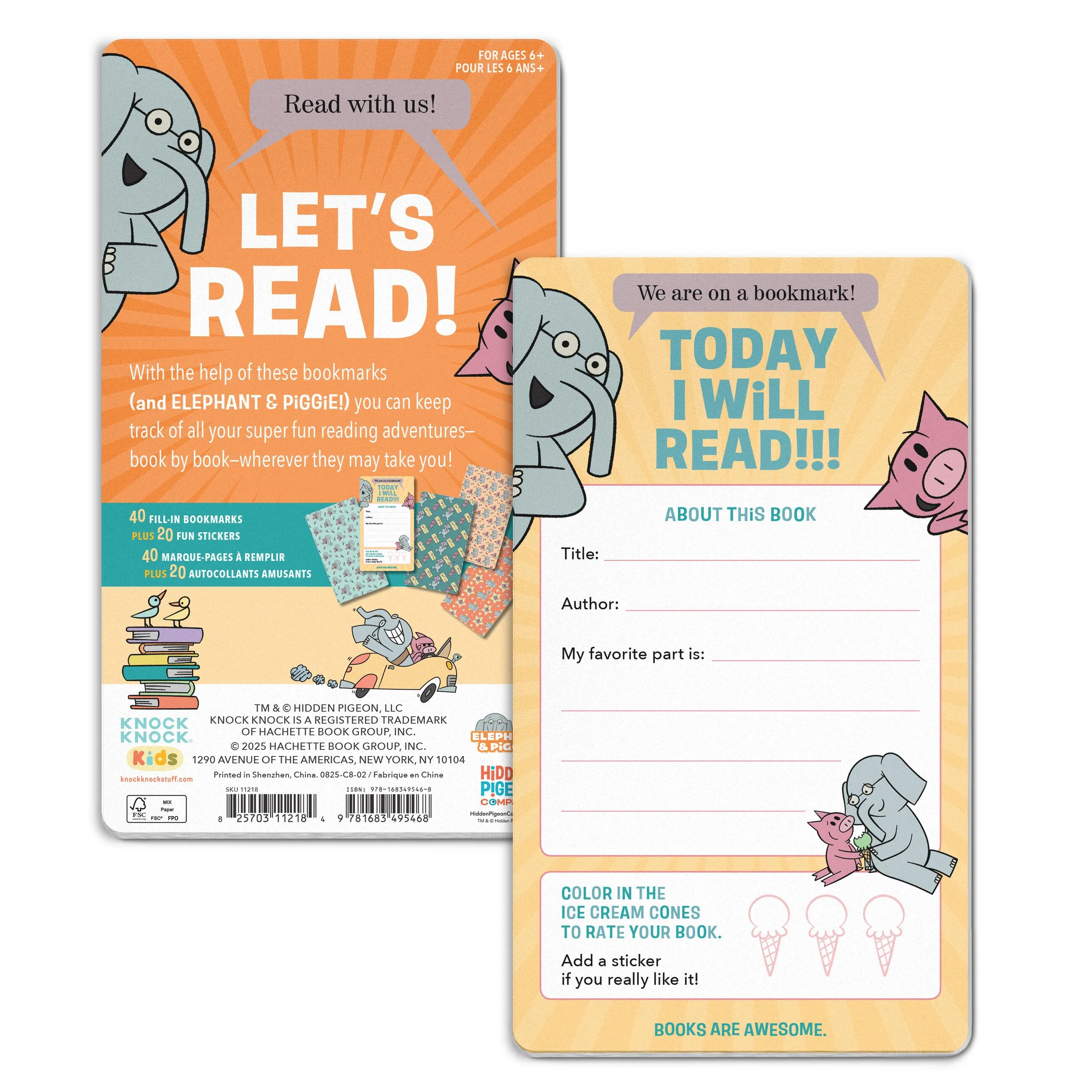 Today I Will Read!!! Bookmarks (Elephant & Piggie) - Image 3