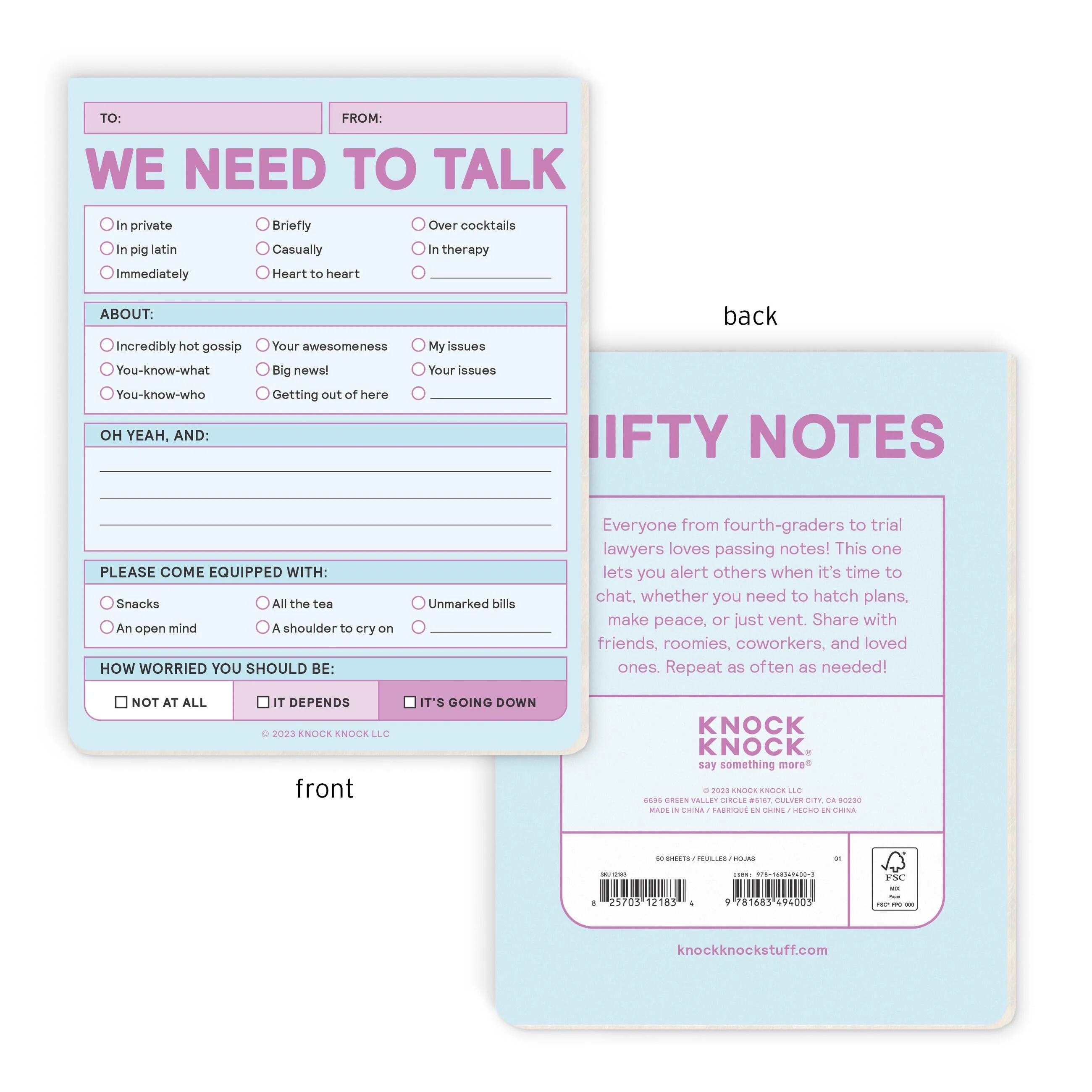 We Need To Talk Nifty Note - Memo Checklist Pad - Image 2