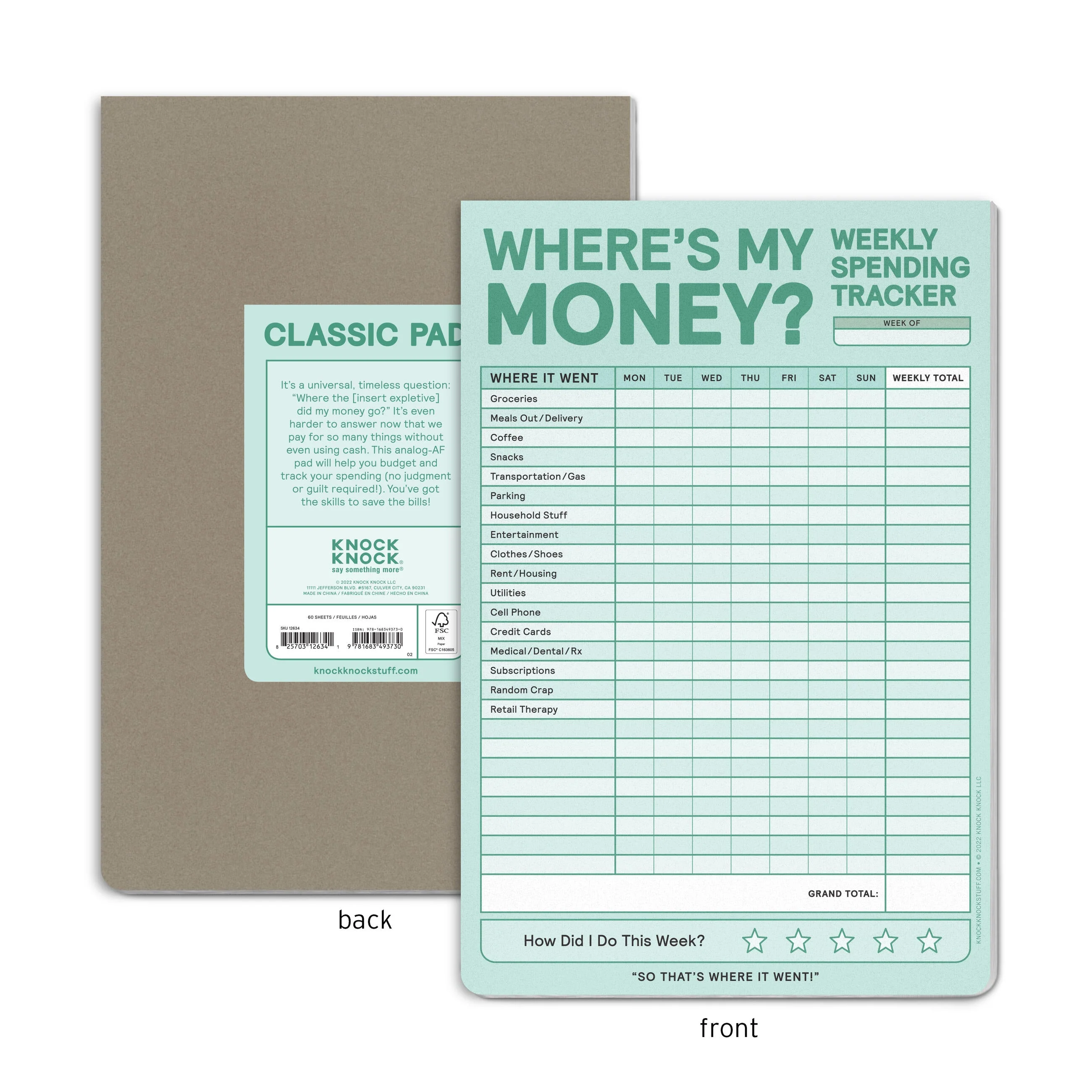 Where's My Money? Weekly Spending Tracker Pad - Image 2