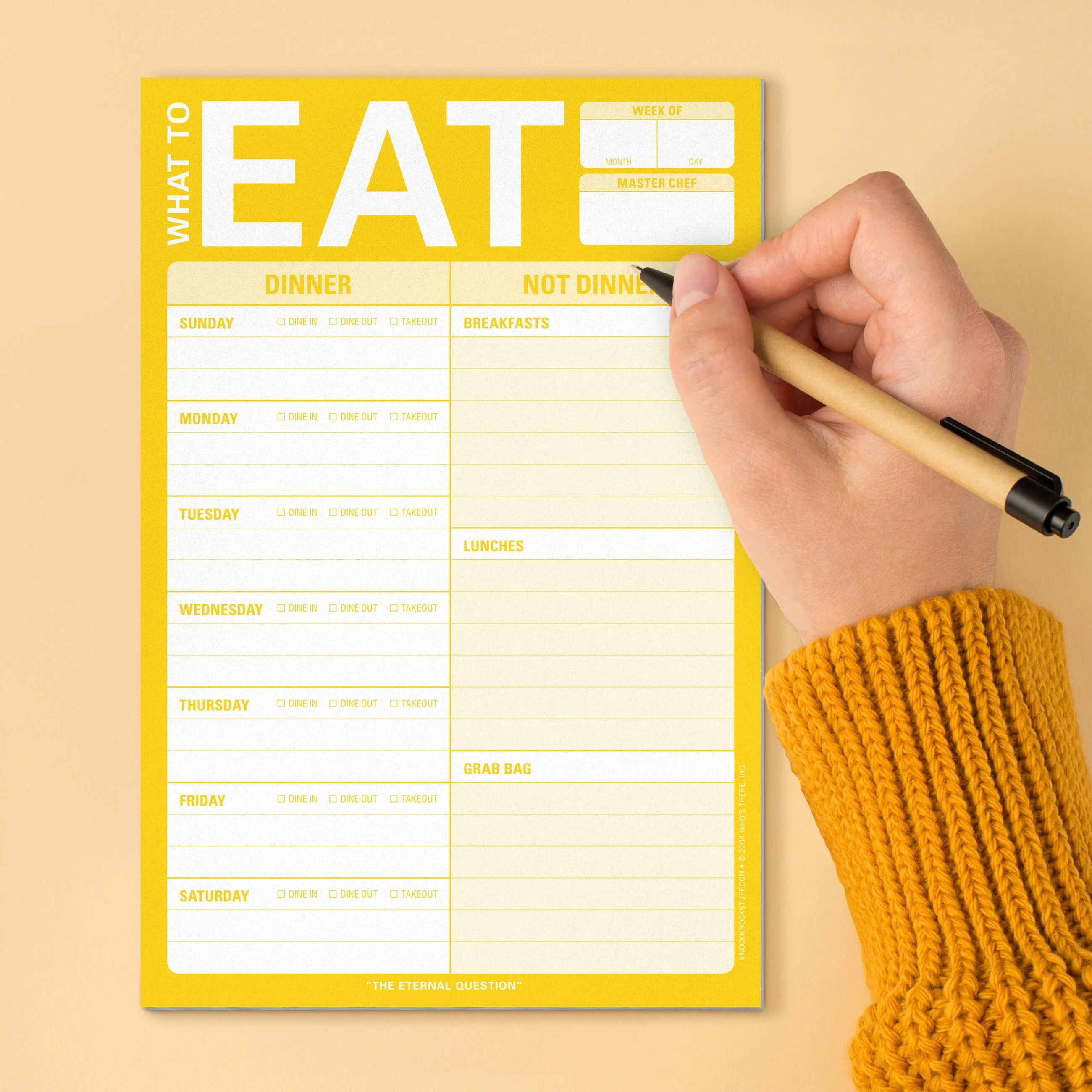What to Eat Pad with Magnet (Yellow) - Image 5