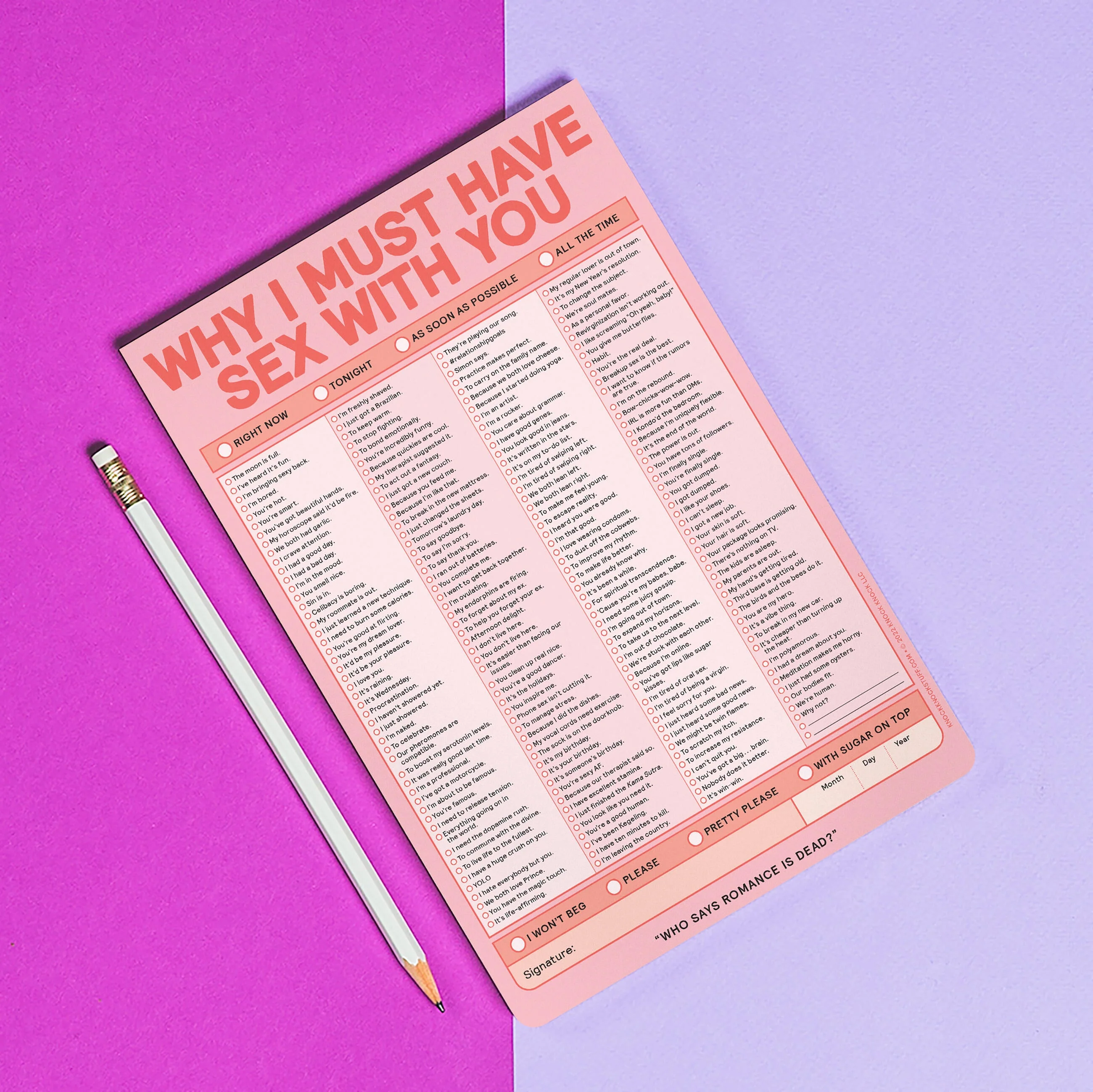 Why I Must Have Sex With You Checklist Pad (Second Edition) - Image 6