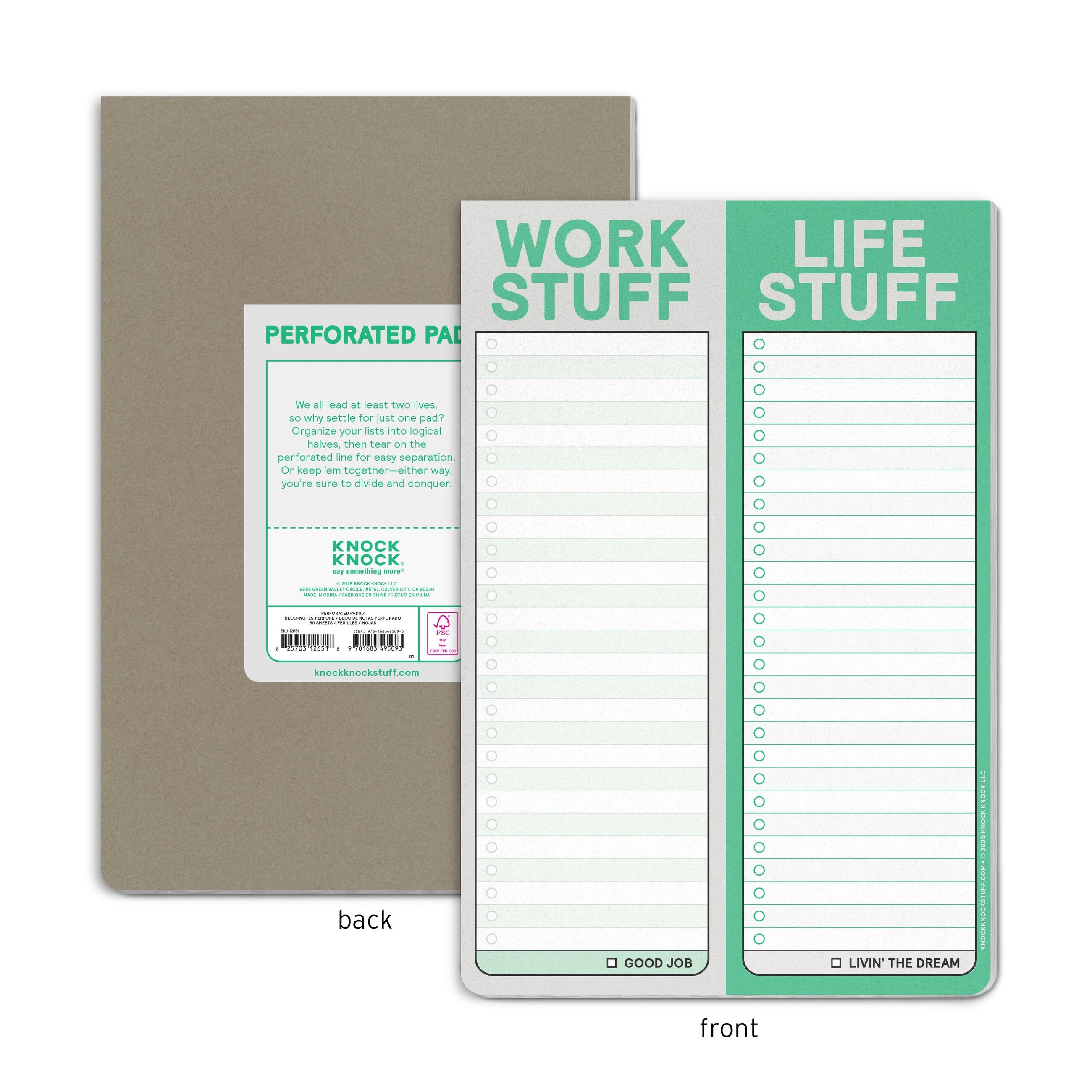 Work Stuff Life Stuff Perforated Pad - Image 2